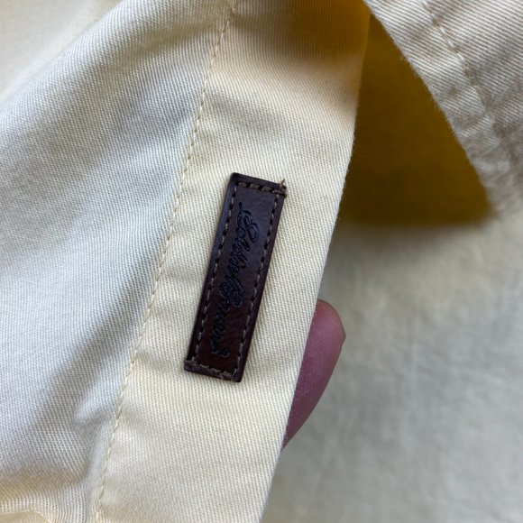 Eddie Bauer Shirt Men Medium M Yellow Button Down Short Sleeve Casual Pocket - Picture 5 of 12